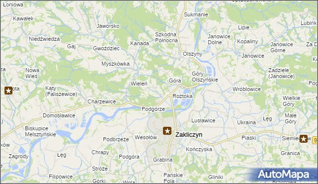 mapa Zawada Lanckorońska, Zawada Lanckorońska na mapie Targeo