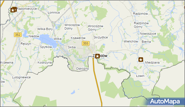 mapa Zawidów, Zawidów na mapie Targeo