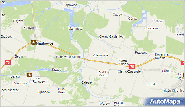 mapa Zdanowice, Zdanowice na mapie Targeo