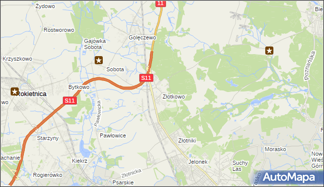 mapa Złotkowo, Złotkowo na mapie Targeo