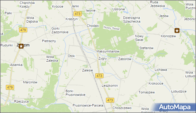 mapa Zygry, Zygry na mapie Targeo