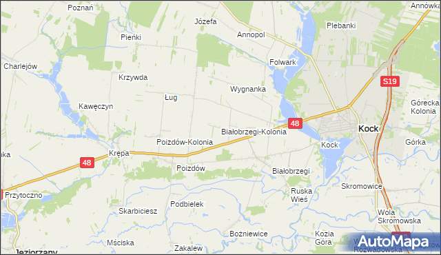 mapa Białobrzegi-Kolonia, Białobrzegi-Kolonia na mapie Targeo