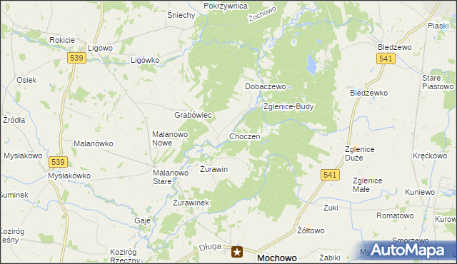 mapa Choczeń, Choczeń na mapie Targeo