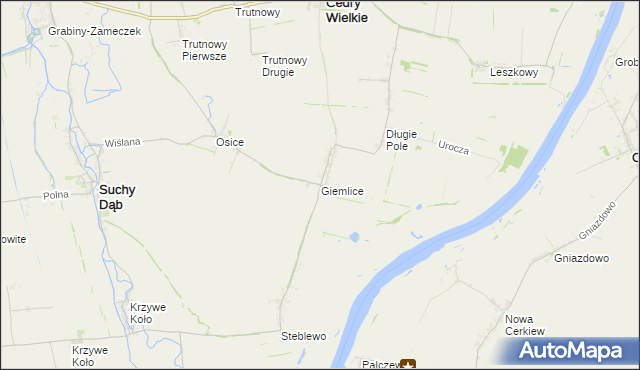 mapa Giemlice, Giemlice na mapie Targeo