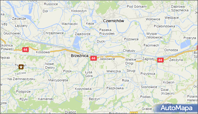 mapa Jaśkowice gmina Skawina, Jaśkowice gmina Skawina na mapie Targeo