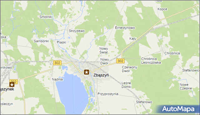 mapa Nowy Dwór gmina Zbąszyń, Nowy Dwór gmina Zbąszyń na mapie Targeo