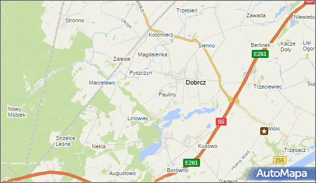 mapa Pauliny, Pauliny na mapie Targeo