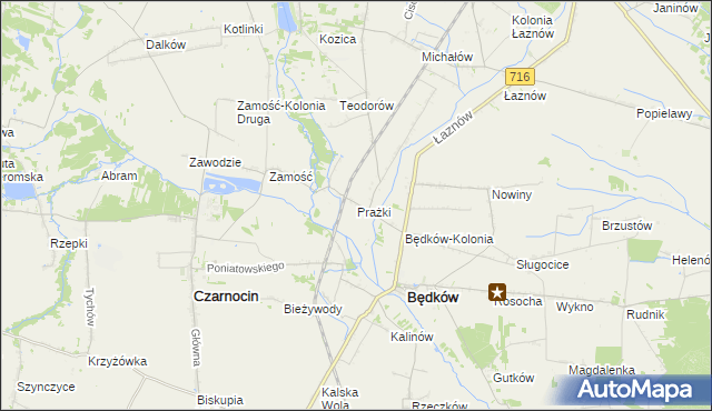 mapa Prażki, Prażki na mapie Targeo