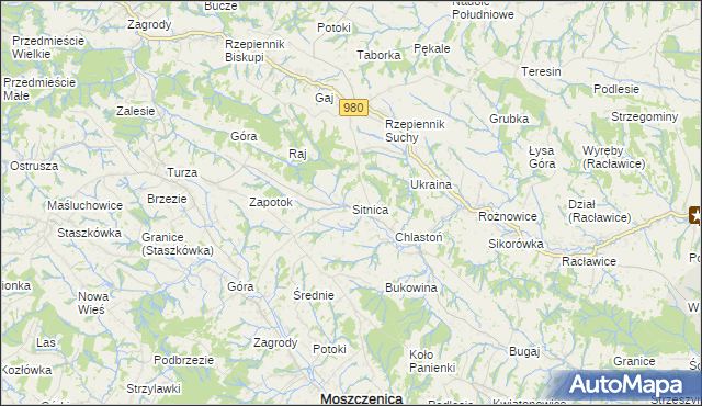 mapa Sitnica gmina Biecz, Sitnica gmina Biecz na mapie Targeo