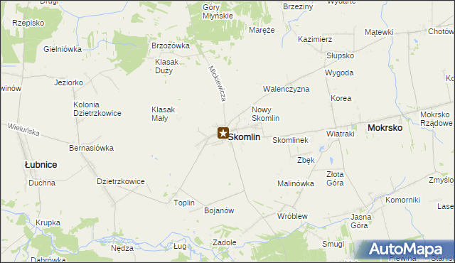 mapa Skomlin, Skomlin na mapie Targeo