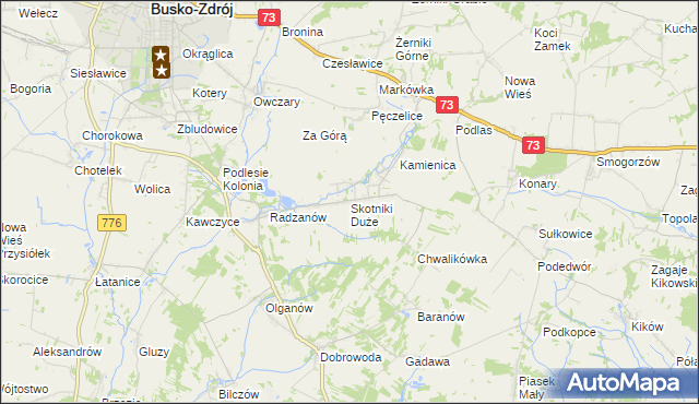 mapa Skotniki Duże, Skotniki Duże na mapie Targeo