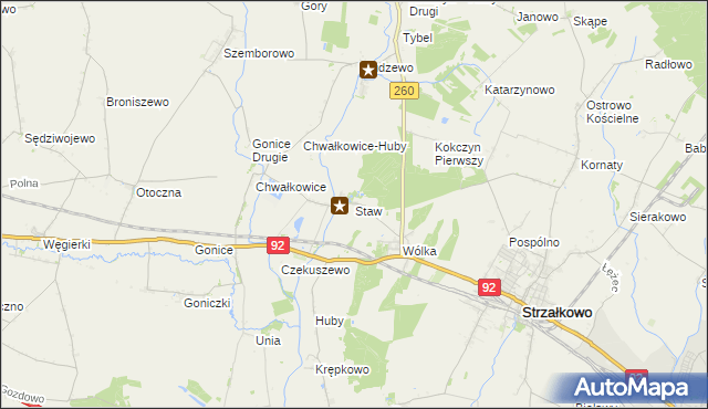 mapa Staw gmina Strzałkowo, Staw gmina Strzałkowo na mapie Targeo