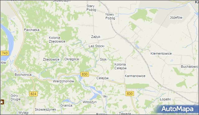 mapa Stok gmina Końskowola, Stok gmina Końskowola na mapie Targeo