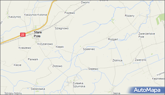 mapa Szaleniec, Szaleniec na mapie Targeo