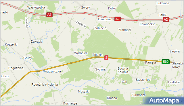 mapa Tolusin, Tolusin na mapie Targeo