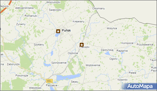 mapa Trakiszki, Trakiszki na mapie Targeo