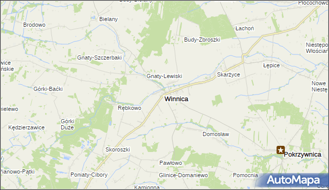 mapa Winnica powiat pułtuski, Winnica powiat pułtuski na mapie Targeo
