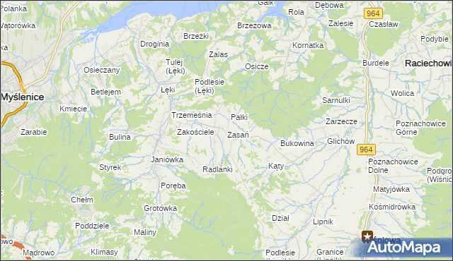 mapa Zasań, Zasań na mapie Targeo