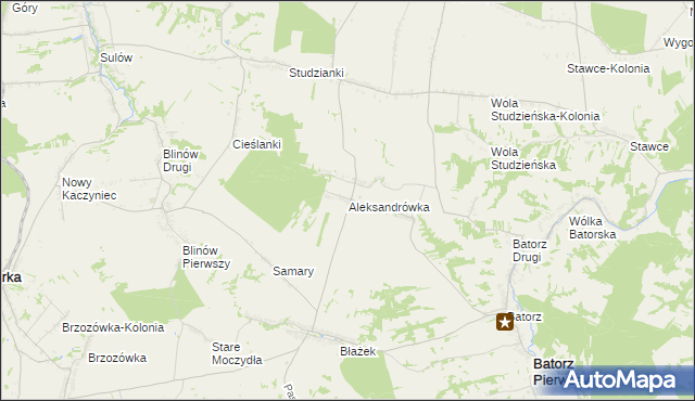 mapa Aleksandrówka gmina Batorz, Aleksandrówka gmina Batorz na mapie Targeo