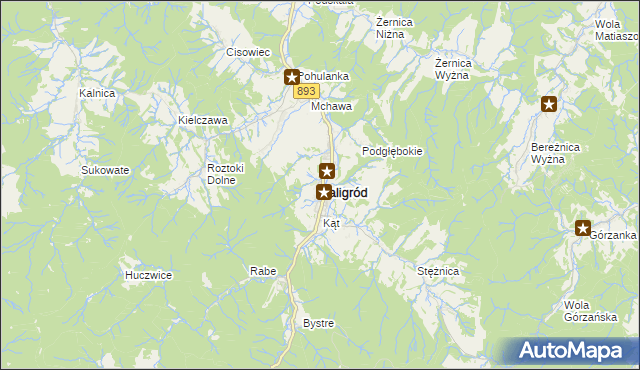 mapa Baligród, Baligród na mapie Targeo