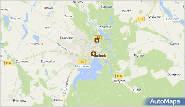 mapa Barlinek, Barlinek na mapie Targeo