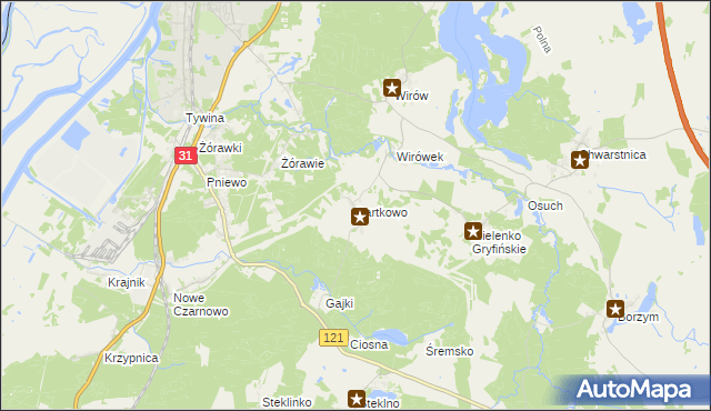 mapa Bartkowo, Bartkowo na mapie Targeo