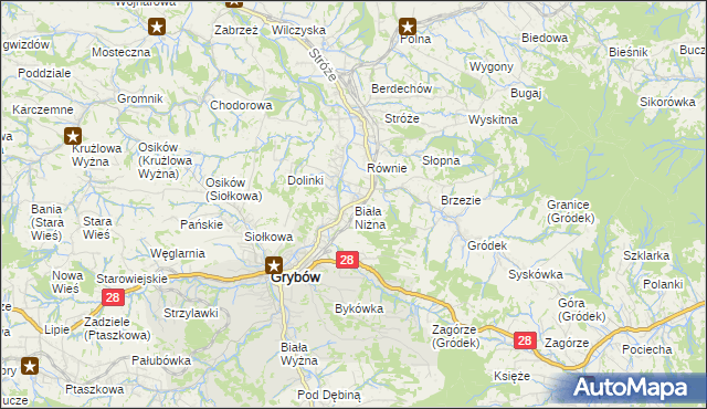 mapa Biała Niżna, Biała Niżna na mapie Targeo