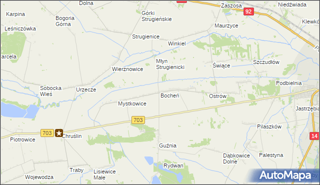 mapa Bocheń, Bocheń na mapie Targeo