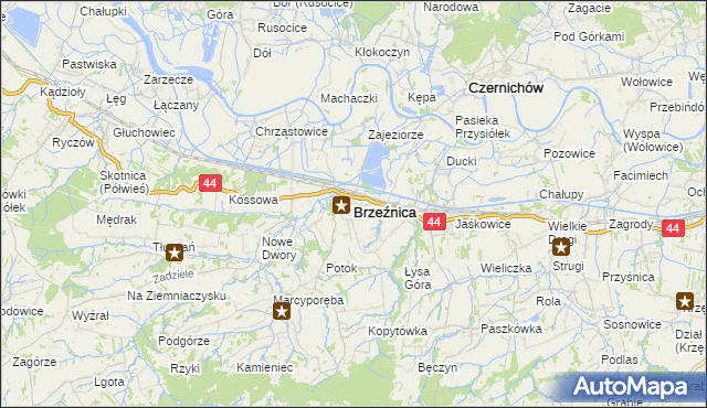 mapa Brzeźnica powiat wadowicki, Brzeźnica powiat wadowicki na mapie Targeo