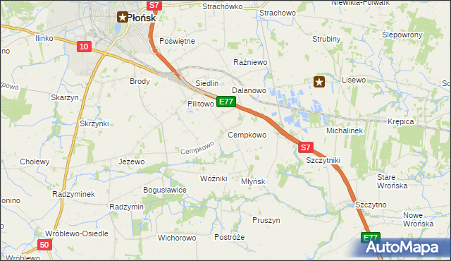 mapa Cempkowo, Cempkowo na mapie Targeo