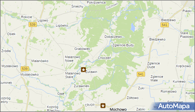 mapa Choczeń, Choczeń na mapie Targeo