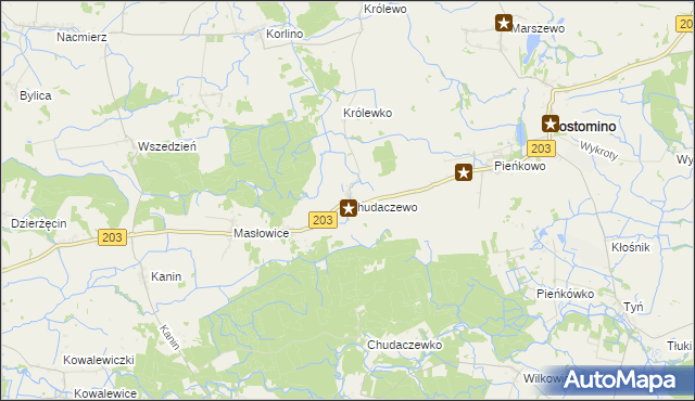 mapa Chudaczewo, Chudaczewo na mapie Targeo