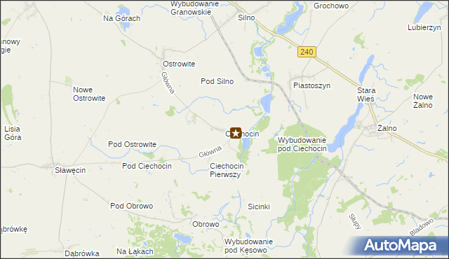 mapa Ciechocin gmina Chojnice, Ciechocin gmina Chojnice na mapie Targeo