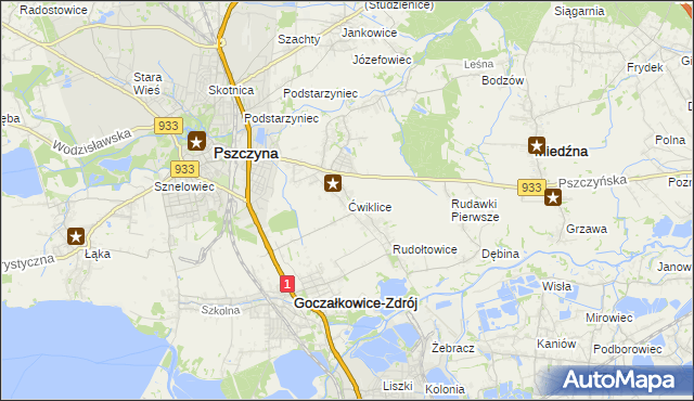 mapa Ćwiklice, Ćwiklice na mapie Targeo