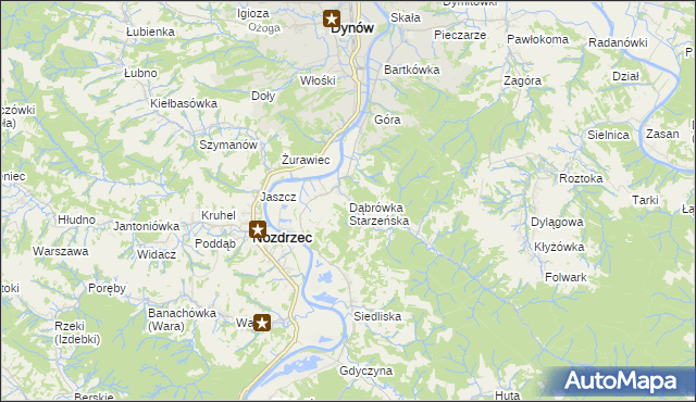 mapa Dąbrówka Starzeńska, Dąbrówka Starzeńska na mapie Targeo