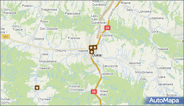 mapa Dukla, Dukla na mapie Targeo