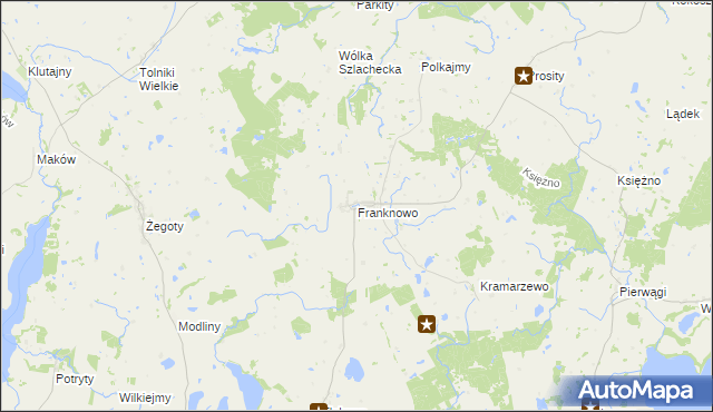 mapa Franknowo, Franknowo na mapie Targeo