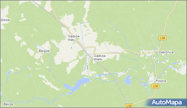 mapa Gądków Wielki, Gądków Wielki na mapie Targeo
