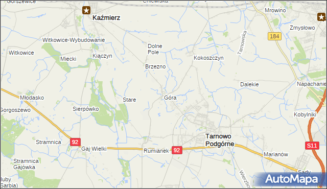 mapa Góra gmina Tarnowo Podgórne, Góra gmina Tarnowo Podgórne na mapie Targeo