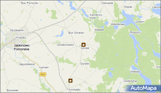 mapa Górale gmina Jabłonowo Pomorskie, Górale gmina Jabłonowo Pomorskie na mapie Targeo