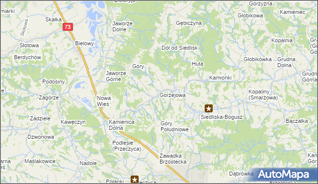 mapa Gorzejowa, Gorzejowa na mapie Targeo