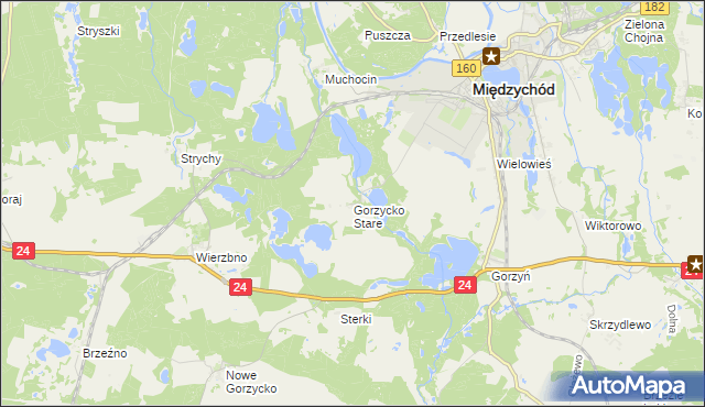 mapa Gorzycko Stare, Gorzycko Stare na mapie Targeo