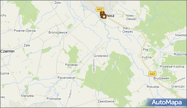 mapa Grodzisko gmina Pleszew, Grodzisko gmina Pleszew na mapie Targeo