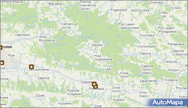 mapa Huta Gogołowska, Huta Gogołowska na mapie Targeo