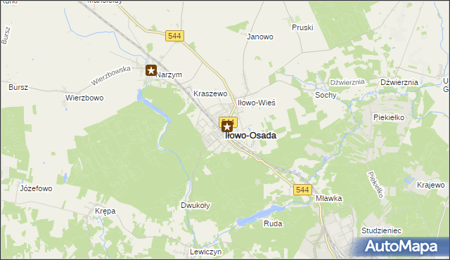 mapa Iłowo-Osada, Iłowo-Osada na mapie Targeo