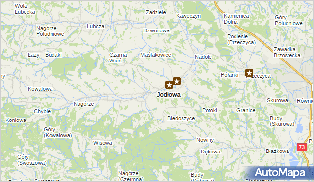 mapa Jodłowa, Jodłowa na mapie Targeo