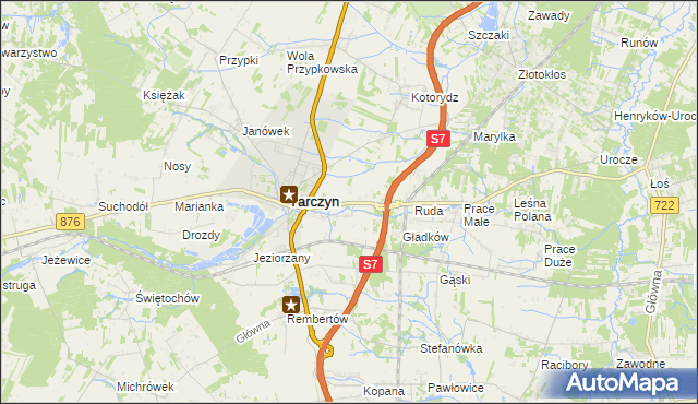 mapa Józefowice gmina Tarczyn, Józefowice gmina Tarczyn na mapie Targeo
