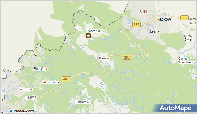 mapa Karłów gmina Radków, Karłów gmina Radków na mapie Targeo