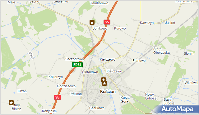mapa Kiełczewo, Kiełczewo na mapie Targeo
