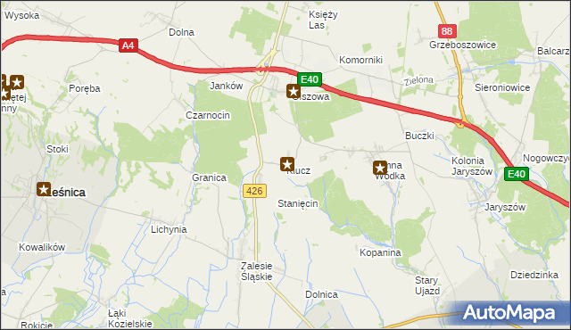 mapa Klucz gmina Ujazd, Klucz gmina Ujazd na mapie Targeo